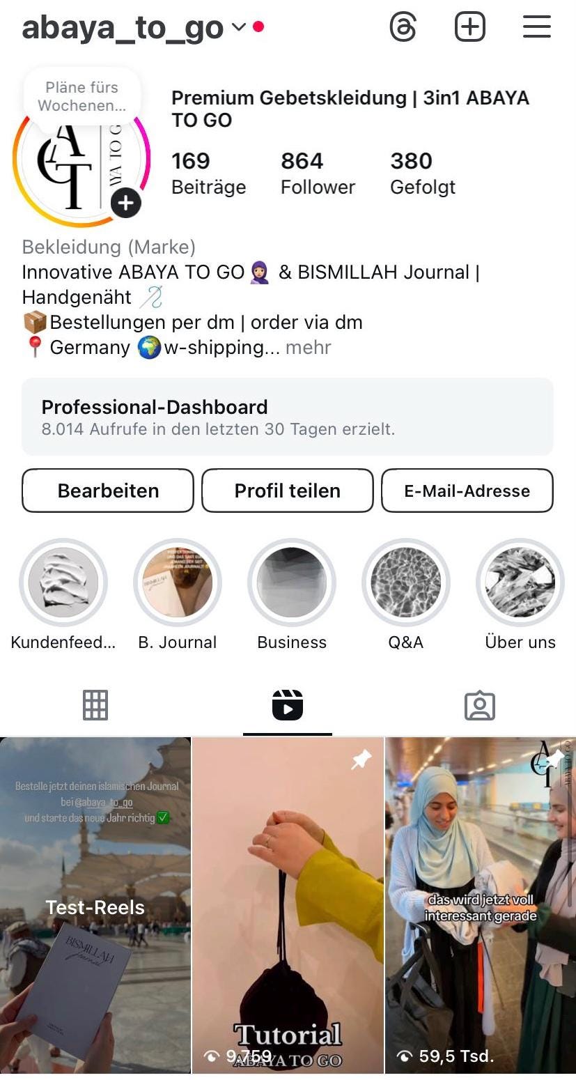 ABAYA TO GO - grau / Gebetskleid Einteiler / handmade Prayergown
