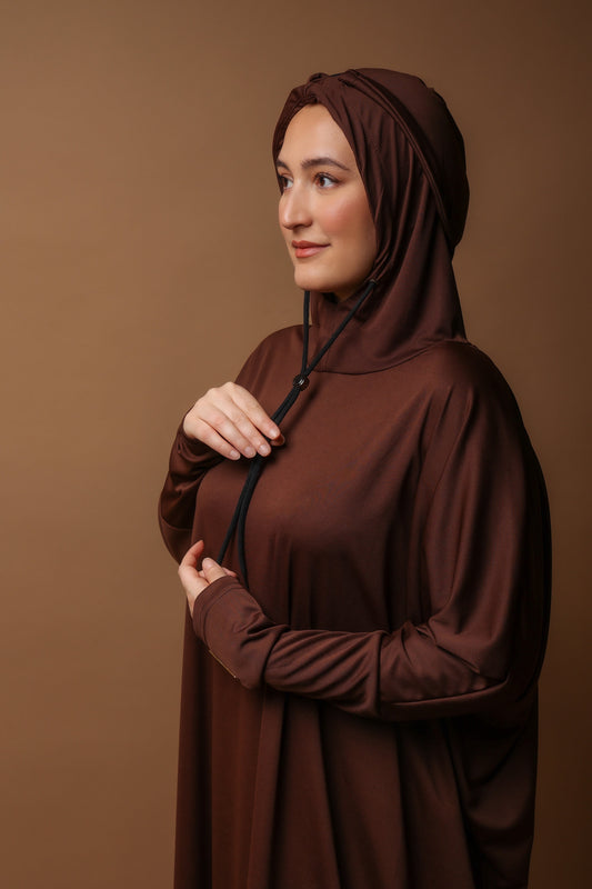ABAYA TO GO - braun / Gebetskleid Einteiler / handmade Prayergown